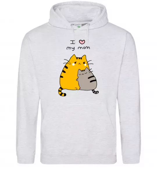 Жіноча толстовка (худі) I love my mum Сірий меланж фото