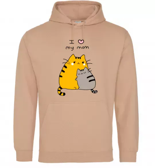 Жіноча толстовка (худі) I love my mum Пісочний фото