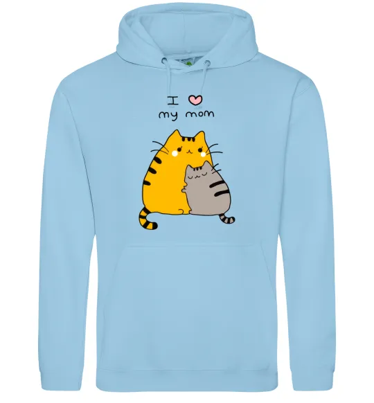 Женская толстовка (худи) I love my mum Голубой фото