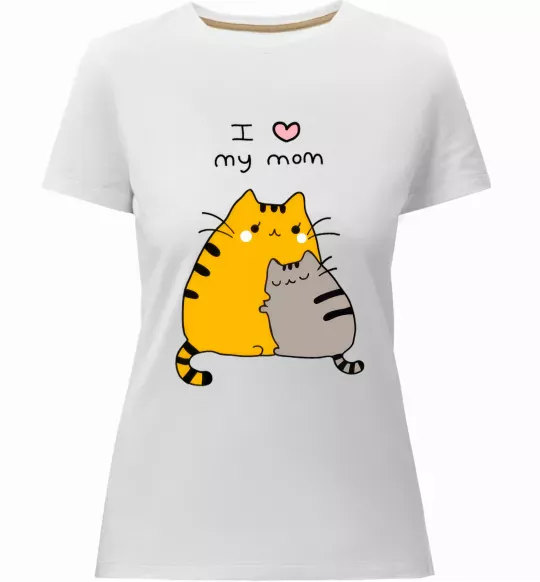 Жіноча преміум футболка I love my mum Білий фото