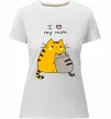 Жіноча преміум футболка I love my mum Білий фото