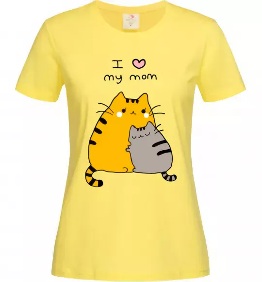 Женская футболка I love my mum Лимонный фото