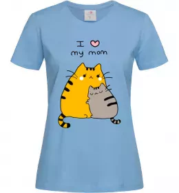 Женская футболка I love my mum Голубой фото