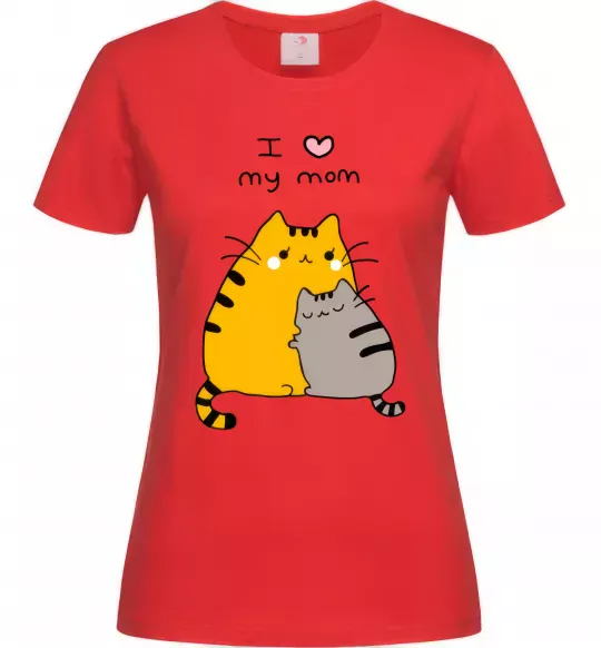 Женская футболка I love my mum Красный фото
