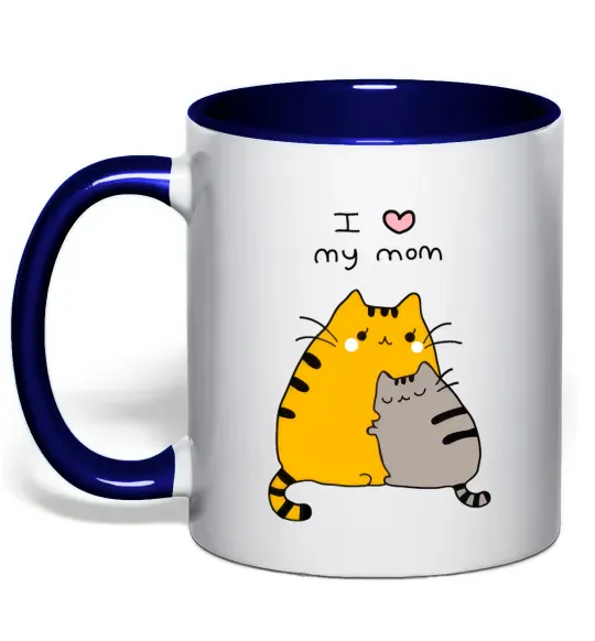 Чашка с цветной ручкой I love my mum Глубокий темно-синий фото