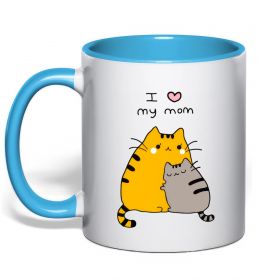 Чашка з кольоровою ручкою I love my mum