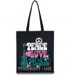 Еко-сумка Peace love music multicolour Чорний фото
