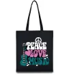 Еко-сумка Peace love music multicolour Чорний Еко-сумка Peace love music multicolour Чорний фото