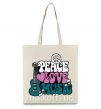 Еко-сумка Peace love music multicolour Бежевий фото