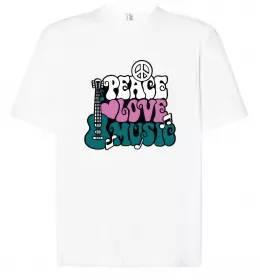 Футболка Оверсайз Гітара Белый фото