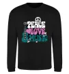 Свитшот Peace love music multicolour Черный фото