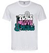 Мужская футболка Peace love music multicolour Белый фото