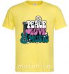 Мужская футболка Peace love music multicolour Лимонный фото