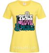 Жіноча футболка Peace love music multicolour Лимонний фото