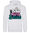 Чоловіча толстовка (худі) Peace love music multicolour Сірий меланж Чоловіча толстовка (худі) Peace love music multicolour Сірий меланж фото
