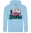 Чоловіча толстовка (худі) Peace love music multicolour Блакитний фото