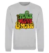 Свитшот Peace love music multicolour Серый меланж фото