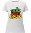 Женская премиум футболка Peace love music multicolour Белый фото