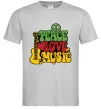 Чоловіча футболка Peace love music multicolour Сірий Чоловіча футболка Peace love music multicolour Сірий фото