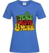 Жіноча футболка Peace love music multicolour Яскраво-синій Жіноча футболка Peace love music multicolour Яскраво-синій фото