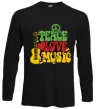 Лонгслив Peace love music multicolour Черный Лонгслив Peace love music multicolour Черный фото