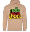 Чоловіча толстовка (худі) Peace love music multicolour Пісочний Чоловіча толстовка (худі) Peace love music multicolour Пісочний фото