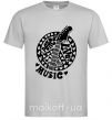 Мужская футболка Peace love music guitar Серый фото