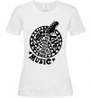 Жіноча футболка Peace love music guitar Білий фото
