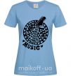 Жіноча футболка Peace love music guitar Блакитний фото