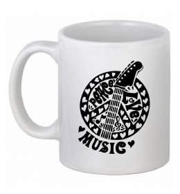 Чашка керамическая Peace love music guitar Чашка керамическая Peace love music guitar