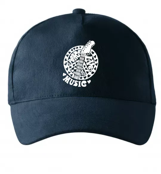 Кепка Peace love music guitar Темно-синій фото