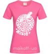 Жіноча футболка Peace love music guitar Яскраво-рожевий фото