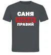 Чоловіча футболка Саня завжди правий Графіт Чоловіча футболка Саня завжди правий Графіт фото