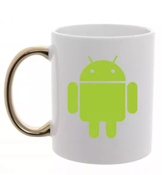Чашка з кольоровою ручкою ANDROID Золото фото