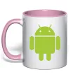 Чашка з кольоровою ручкою ANDROID Ніжно рожевий фото