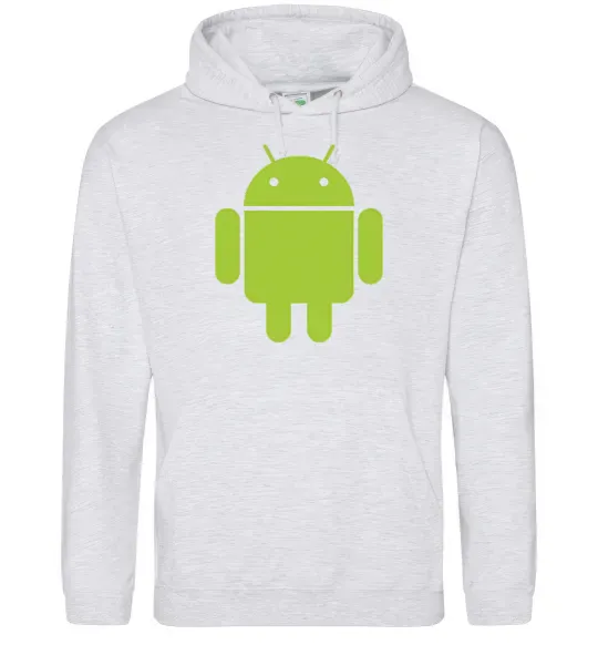 Чоловіча толстовка (худі) ANDROID Сірий меланж фото