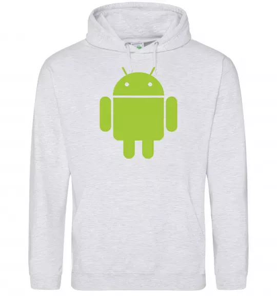 Жіноча толстовка (худі) ANDROID Сірий меланж фото