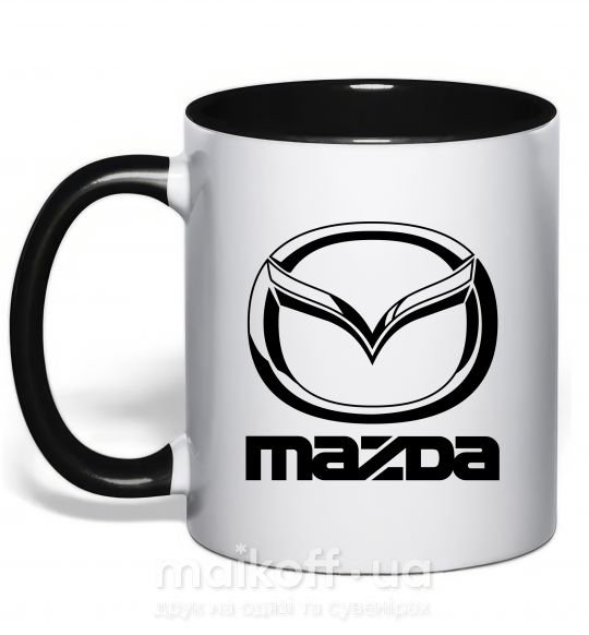 Чашка з кольоровою ручкою MAZDA Чорний фото