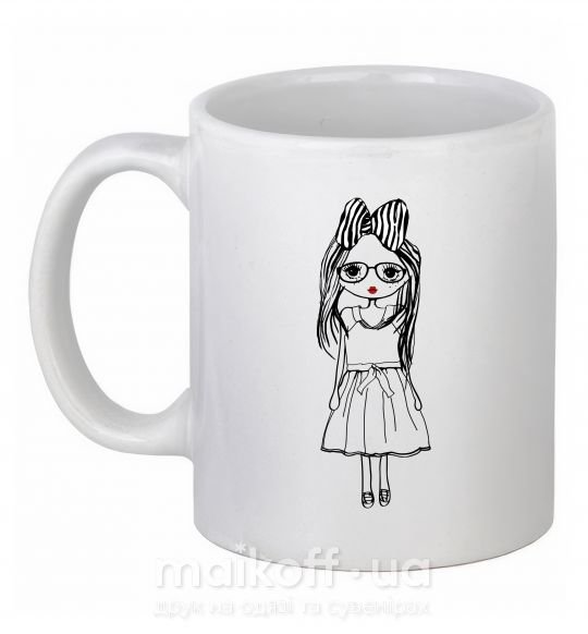 Чашка керамическая SHY GIRL Белый фото