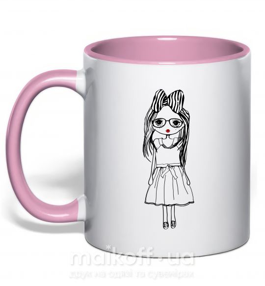 Чашка с цветной ручкой SHY GIRL Нежно розовый фото