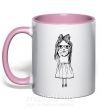 Чашка з кольоровою ручкою SHY GIRL Ніжно рожевий фото