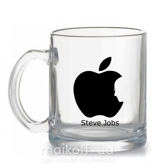 Чашка скляна STEVE JOBS Прозорий фото