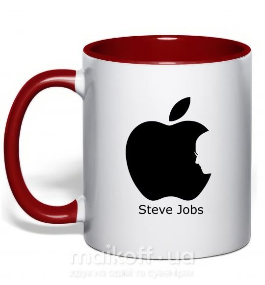 Чашка з кольоровою ручкою STEVE JOBS Червоний фото