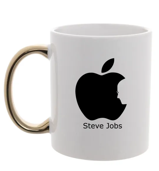 Чашка с цветной ручкой STEVE JOBS Золото фото