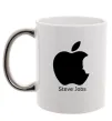Чашка с цветной ручкой STEVE JOBS Серебро фото