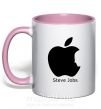 Чашка з кольоровою ручкою STEVE JOBS Ніжно рожевий фото