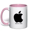Чашка с цветной ручкой STEVE JOBS Нежно розовый фото