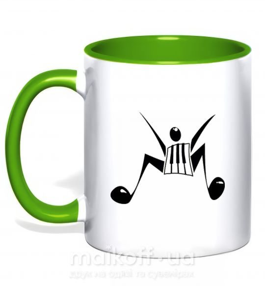 Чашка з кольоровою ручкою MUSICMAN Зелений фото