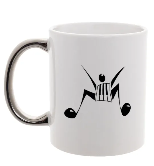 Чашка с цветной ручкой MUSICMAN Серебро фото