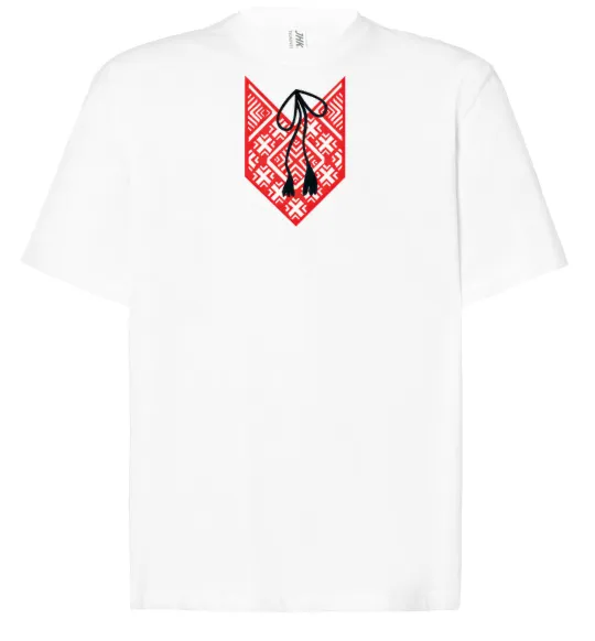 Футболка Оверсайз Red embroidery ВИШИВКА Білий фото